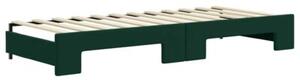 Sofa rozsuwana, ciemnozielona, 80x200 cm, aksamit
