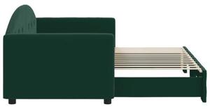 Sofa rozsuwana, ciemnozielona, 80x200 cm, aksamit