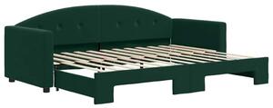 Sofa rozsuwana, ciemnozielona, 80x200 cm, aksamit
