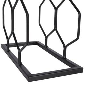 Stojak na wino metalowy czarny 8 butelek 23x48 cm