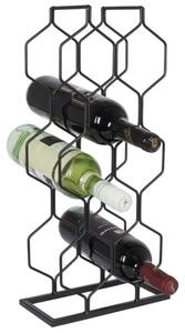 Stojak na wino metalowy czarny 8 butelek 23x48 cm