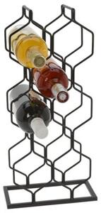 Stojak na wino metalowy czarny 8 butelek 23x48 cm