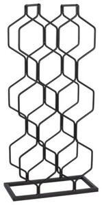 Stojak na wino metalowy czarny 8 butelek 23x48 cm