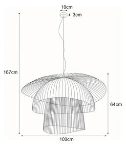 Wisząca duża ażurowa lampa czarna C7-B01