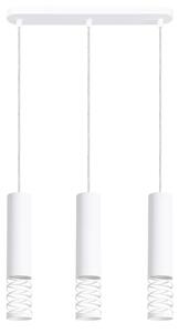 Biała wisząca lampa na listwie C0-B34