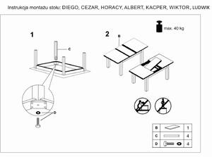 Signal Meble Stół Rozkładany Horacy Kuchnia/Jadalnia/Salon/Biuro/Pracownia Minimalistyczny Dąb/Biały 75X125(170)
