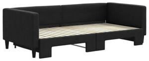 Sofa rozsuwana, czarna, 90x190 cm, tkanina