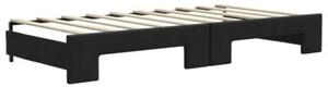 Sofa rozsuwana, czarna, 90x190 cm, tkanina