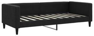 Sofa rozsuwana, czarna, 90x190 cm, tkanina