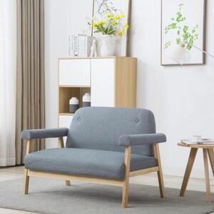 Sofa 2-osobowa tapicerowana tkaninÄ , jasnoszara