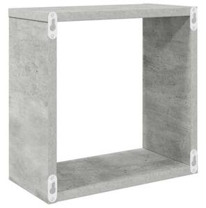 Półki ścienne kostki, 4 szt., szarość betonu, 30x15x30 cm