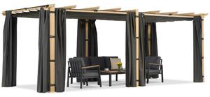 Pergola tarasowa Barbados 3x6 m z zasłonami Garden Point woodlike-antracyt
