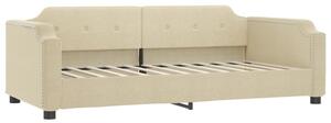 Sofa z funkcją spania, kremowa, 100x200 cm, obita tkaniną