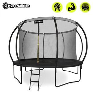 Trampolina ogrodowa XXL dla dzieci HyperMotion - 366 cm 12FT - z drabinką i siatką wewnętrzną - do domu i ogrodu - 150kg max