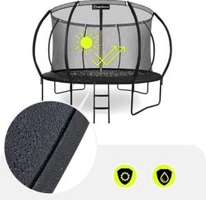 Trampolina ogrodowa XXL dla dzieci HyperMotion - 366 cm 12FT - z drabinką i siatką wewnętrzną - do domu i ogrodu - 150kg max