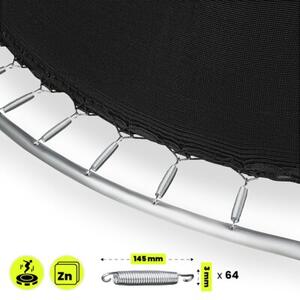Trampolina ogrodowa XXL dla dzieci HyperMotion - 366 cm 12FT - z drabinką i siatką wewnętrzną - do domu i ogrodu - 150kg max