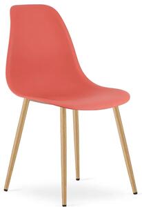 Czerwone minimalistyczne krzesło do salonu cynober C9-C65