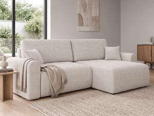 Rozkładany dwustronny narożnik L NORDEN PAROS 250x140 cm, kremowy