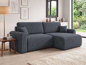 Rozkładana dwustronna sofa narożna w kształcie L NORDEN PAROS 250x140 cm, ciemnoszara