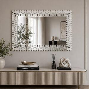 Srebrne lustro glamour prostokątne 80x120 cm M-0690