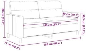 Sofa 2-osobowa, ciemnoszara, 140 cm, tapicerowana tkaninÄ