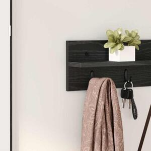 Elegancki wiszący wieszak na płaszcze z materiału drewnopochodnego w kolorze czarnego dębu