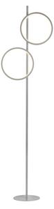 Lampa stojąca podłogowa nowoczesna srebrna dwa pionowe ringi LED 24W MINI RITUS Just Light