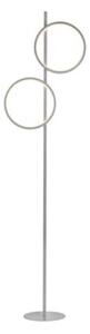 Lampa stojąca podłogowa nowoczesna srebrna dwa pionowe ringi LED 24W MINI RITUS Just Light