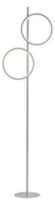 Lampa stojąca podłogowa nowoczesna srebrna dwa pionowe ringi LED 24W MINI RITUS Just Light