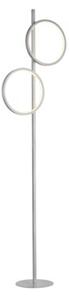 Lampa stojąca podłogowa nowoczesna srebrna dwa pionowe ringi LED 24W MINI RITUS Just Light