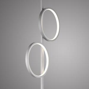 Lampa stojąca podłogowa nowoczesna srebrna dwa pionowe ringi LED 24W MINI RITUS Just Light