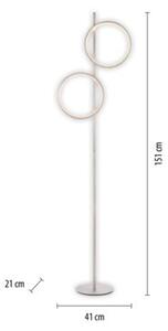 Lampa stojąca podłogowa nowoczesna srebrna dwa pionowe ringi LED 24W MINI RITUS Just Light