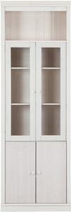 Biała witryna z litego drewna sosnowego 74x223 cm Anita – Støraa