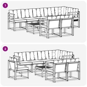 Zestaw mebli ogrodowych z drewna akacjowego z ergonomicznymi poduszkami i modułowym designem