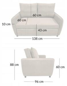 Sofa wypoczynkowa kanapa rozkładana do spania s106 lotus velvet taupe