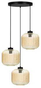 Lampa z trzema kloszami beżowa wisząca E4-S53