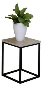 Metalowy stojak na kwiaty w stylu loft czarny + dąb sonoma F0-L32