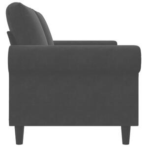 Sofa 2-osobowa, czarna, 140 cm, tapicerowana aksamitem