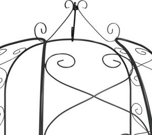 Pergola ogrodowa, czarna, Ø180x255 cm, stalowa