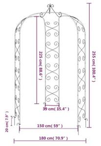 Pergola ogrodowa, czarna, Ø180x255 cm, stalowa