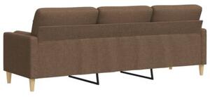 Sofa 3-osobowa z poduszkami, brÄ zowa, 210 cm, obita tkaninÄ