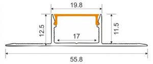Profil do taśm LED GNS02 natynkowy czarny + klosz czarny 2m Ecolight
