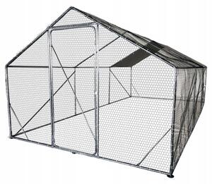 Metalowa klatka dla drobiu 3 x 6 x 2 m woliera ogrodowa z daszkiem, rurki 19 mm