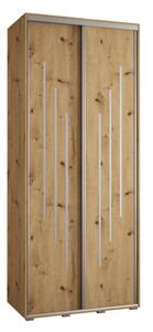 Szafa przesuwna wysoka Davos 8 100, gł. 60 cm artisan + artisan + srebrny