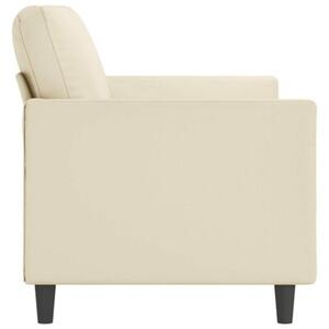 Sofa, 3-osobowa kremowa, 180 cm, sztuczna skÃ³ra