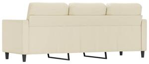 Sofa, 3-osobowa kremowa, 180 cm, sztuczna skÃ³ra