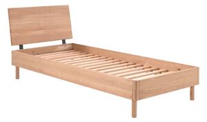 Łóżko jednoosobowe z litego drewna dębowego ze stelażem 90x200 cm w naturalnym kolorze Forrest – Vipack