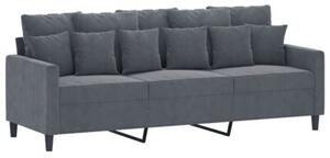 Sofa 3-osobowa z podnÃ³Å¼kiem, ciemnoszary, 180 cm, aksamit