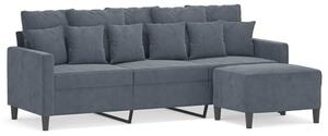 Sofa 3-osobowa z podnÃ³Å¼kiem, ciemnoszary, 180 cm, aksamit