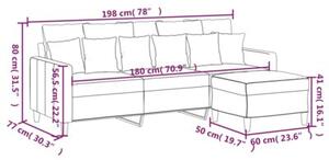 Sofa 3-osobowa z podnÃ³Å¼kiem, ciemnoszary, 180 cm, aksamit